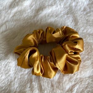 Gold silk scrunchie